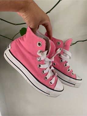 Converse Pink High-Top Canvas Sneakers - Women's